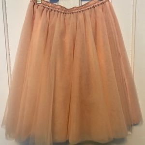 ModCloth Peach Tulle and Satin Midi Skirt